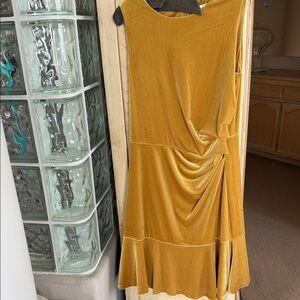 Eliza J Gold Sleeveless Midi Dress